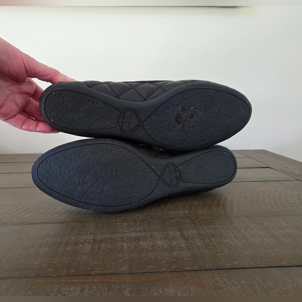 Kate Spade  NY Quilted Black Leather Ballet Flats - SZ 8- Like New - Picture 8 of 11